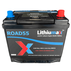 Lithiumax ROAD55 75D23L 45Ah 850CA Engine Starter Battery
