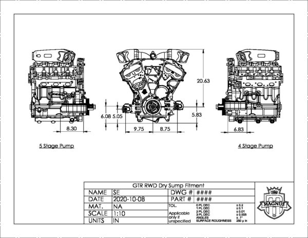 VR38 GTR R35 RWD Oil Pan Dry Sump