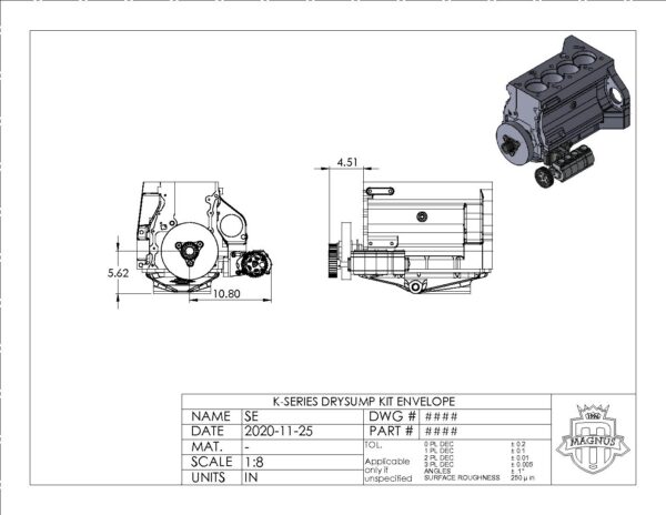 Magnus K-Series RWD Billet Dry Sump Pan