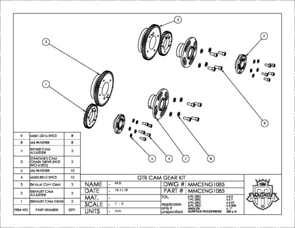 VR38 Adjustable Cam Gears VCT delete