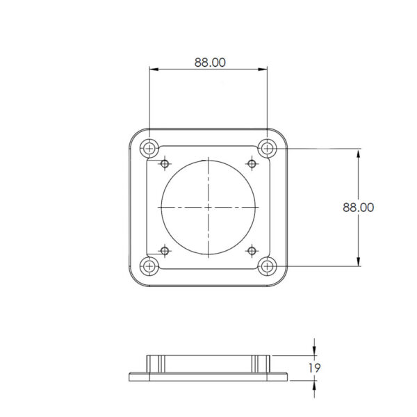 Magnus 75mm BOSCH DBW Adaptor Flange for Mustang 90mm Throttle Body w/hardware